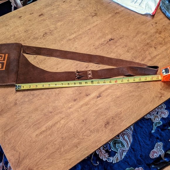 Mexico Aztec Design Suede Purse Crossbody - Picture 5 of 12